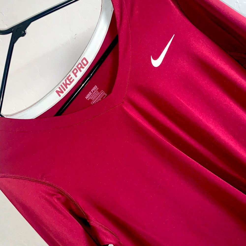 Burgundy long sleeve Nike shirt dry fit